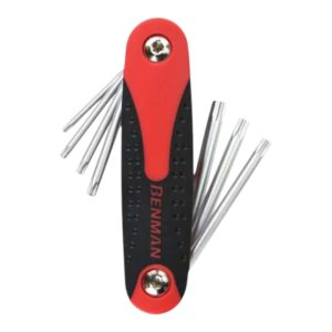 К-кт сгъваеми ключове с Torx задвижване с отвор, 7 части (TR10–TR40), Benman